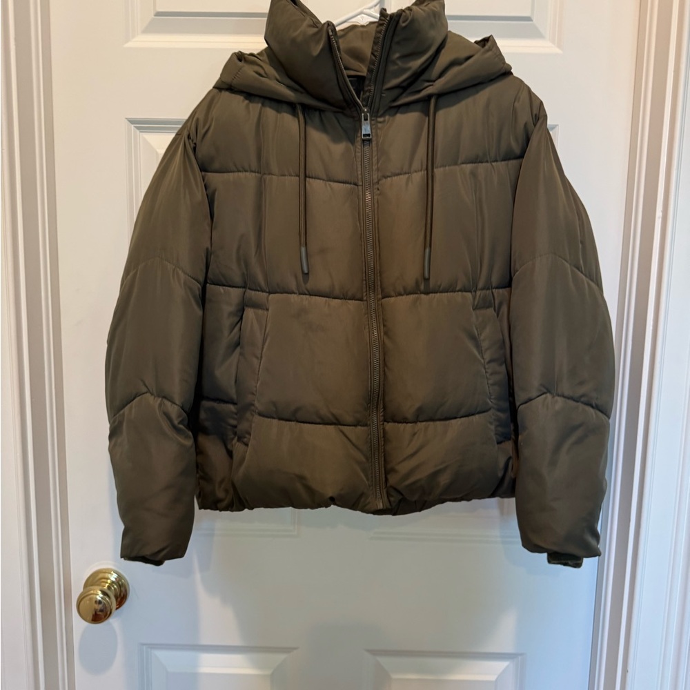 Zara Khaki Puffer Jacket